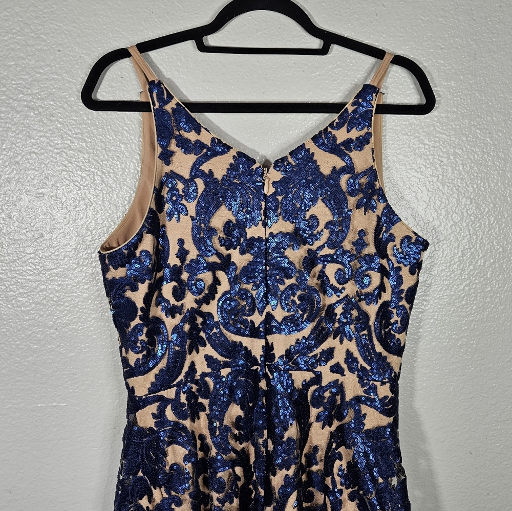 Dress The Population Blair Dress Navy Nude Size L - Picture 8 of 14